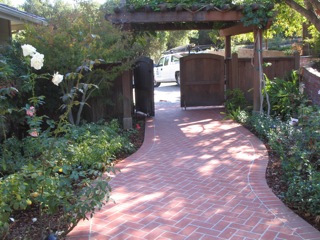 Custom designed brick paver walkway