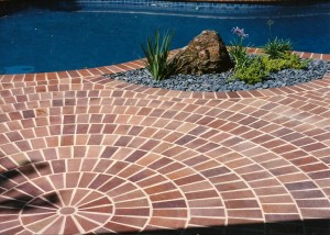 Pool brick design by landscape architect